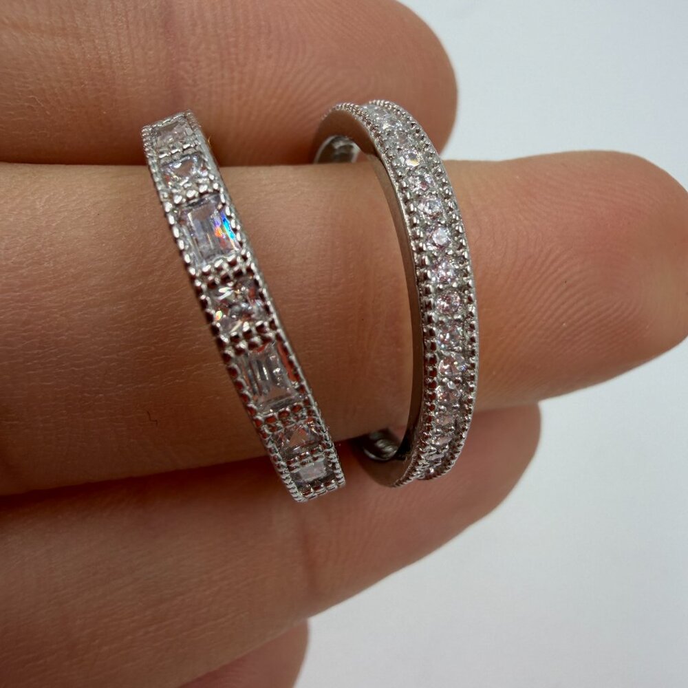 Sterling Silver Rings Stackable Infinity Band Lot… - image 1
